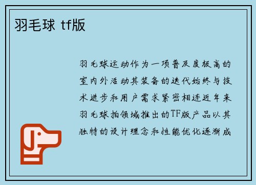 羽毛球 tf版